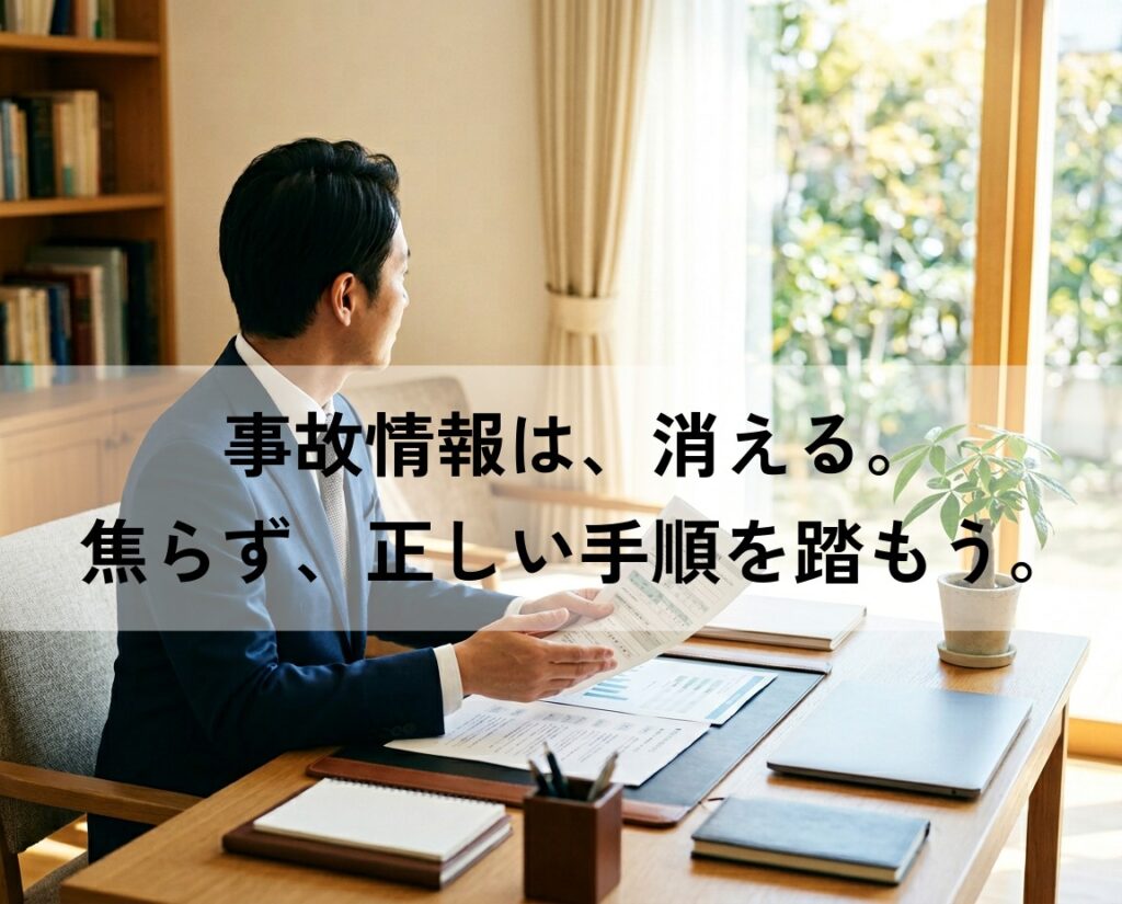 事故情報は、消える。焦らず、正しい手順を踏もう。