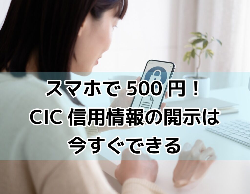 スマートフォンでCIC信用情報開示サービスにアクセスしている様子